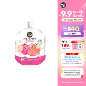 (แพ็ก 6 - 24) Sunsu ถุงดูดวุ้นสำเร็จรูปคาราจีแนนผสมบุกผง กลิ่นพีชและลิ้นจี่