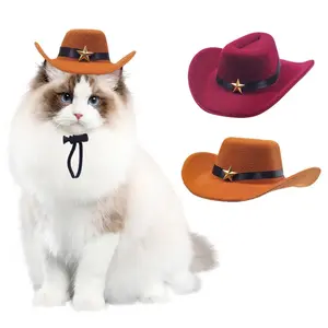 Topi koboi anjing kucing cosplay costume hat cat hat dog kostum hewan