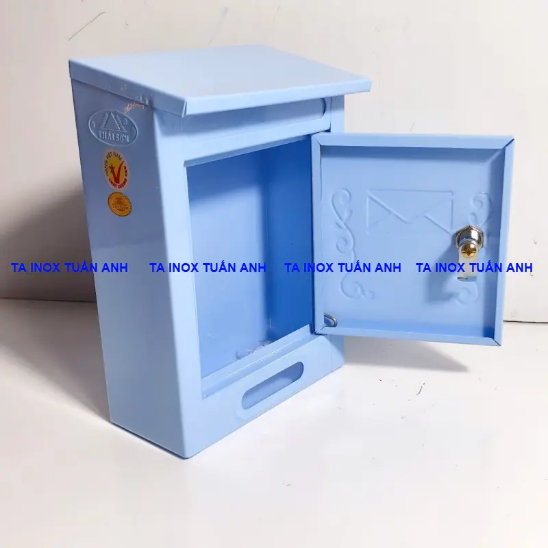 Thùng đựng thư hộp đựng thư báo thư góp ý nhỏ màu xanh biển 2