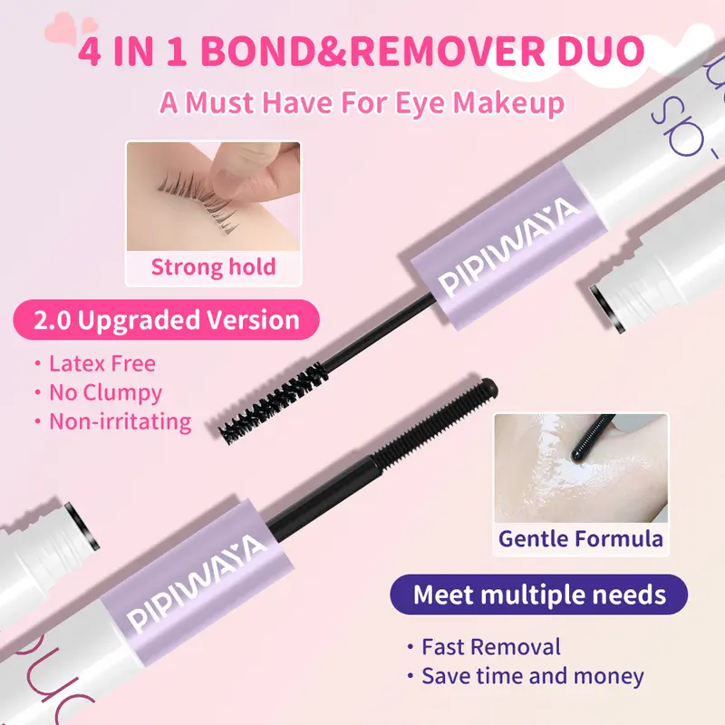 PIPIWAYA Paket Ekstensi Bulu Mata Idol Eyelash Extension 10-12mm - Klaster Bulu Mata Tipis, Lengkungan C+, Tampilan Natural, Termasuk Bulu Mata Bawah, Dapat Dipakai Ulang, Lash Clusters Cocok untuk DIY di Rumah 2