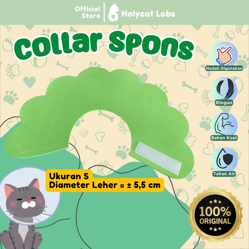 Holycatlabs Collar Spons Grooming Penutup Leher Kucing Anjing 3