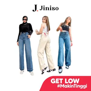 GET LOW - JINISO Baggy Celana Jeans Wanita Highwaist