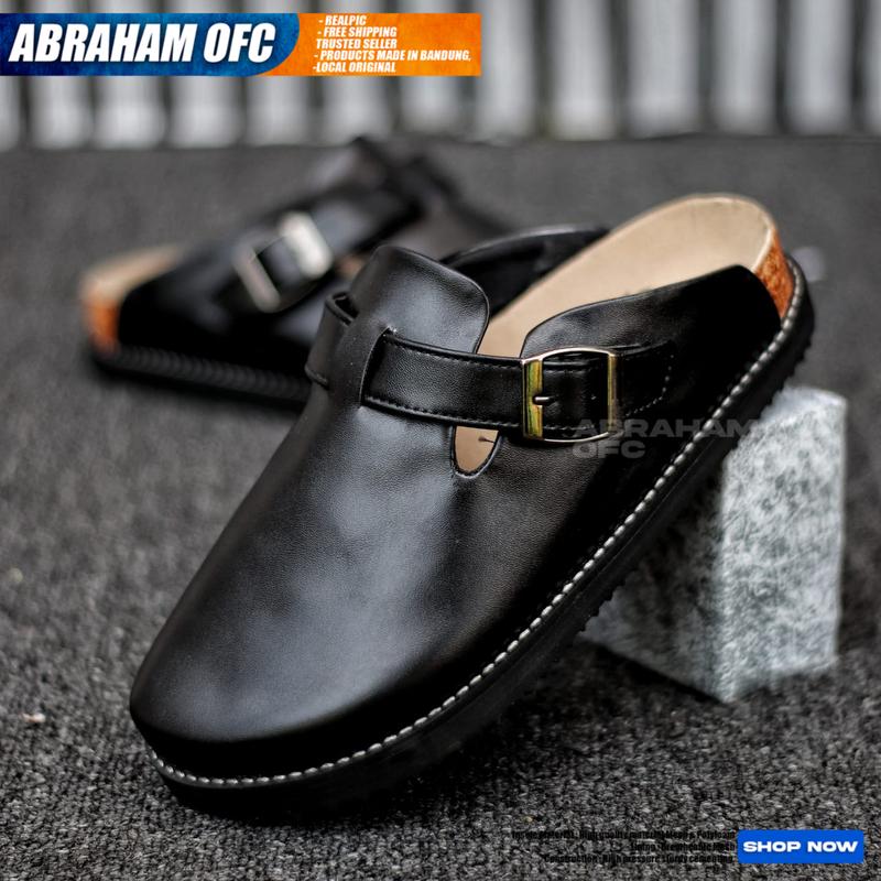 ABRAHAM Sepatu Sandal Slop Pria Boston Sendal Slipper Pria Distro Merah Shoes Karet 4