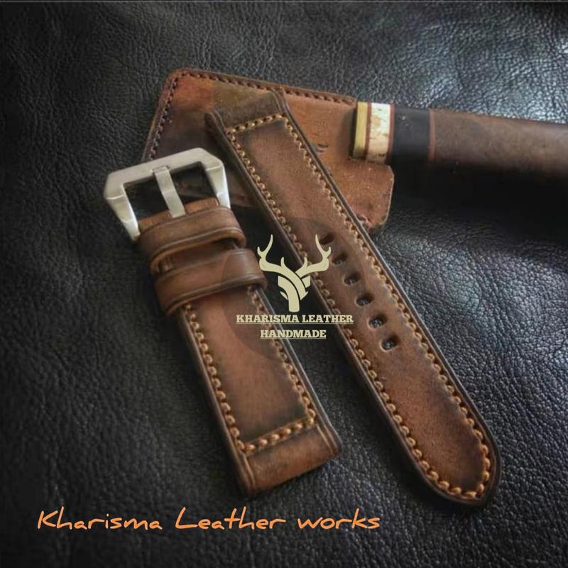 Product Introduction of vintage gradiasi terbaru/ strap jam tangan kulit smoke vintage/ strap jam tangan kulit original kharisma leather Watch 52