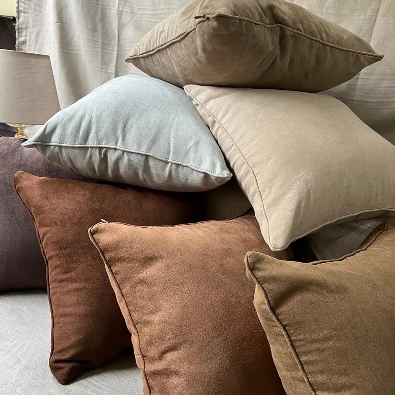Bantal Sofa Suede KUSSHON 45x45 dengan Sarung dan Bantal - Termasuk Isi dan Sarung 3