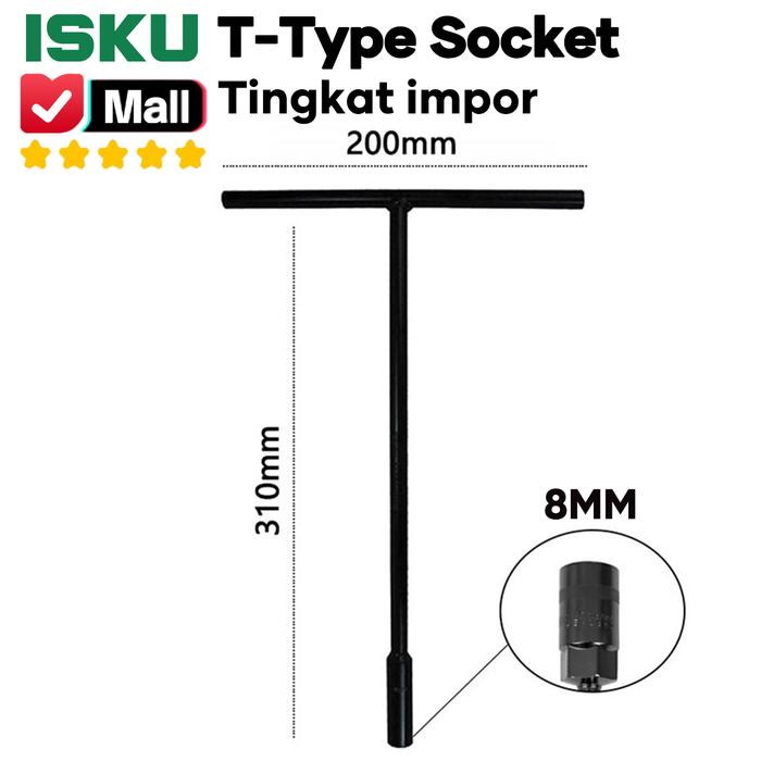 Gambar ISKU Kunci T 8mm Kunci Sok T Panjang 31cm Baja CR-V Hitam T-Handle Socket Wrench Alat Bengkel Buka Baut Bodi Plastik Cover Radiator Knalpot Mesin Motor Cepat Praktis Heavy Duty Anti Slek Tahan Karat Perkakas Otomotif dari ISKU Tools Official Store Kota Administrasi Jakarta Utara Tokopedia