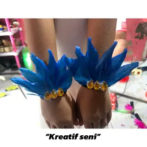 Gelang bulu sepasang 2 pcs gelang bulu angsa pilihan cocok untuk karnaval size Tk,Anak,Dewasa,Jumbo
