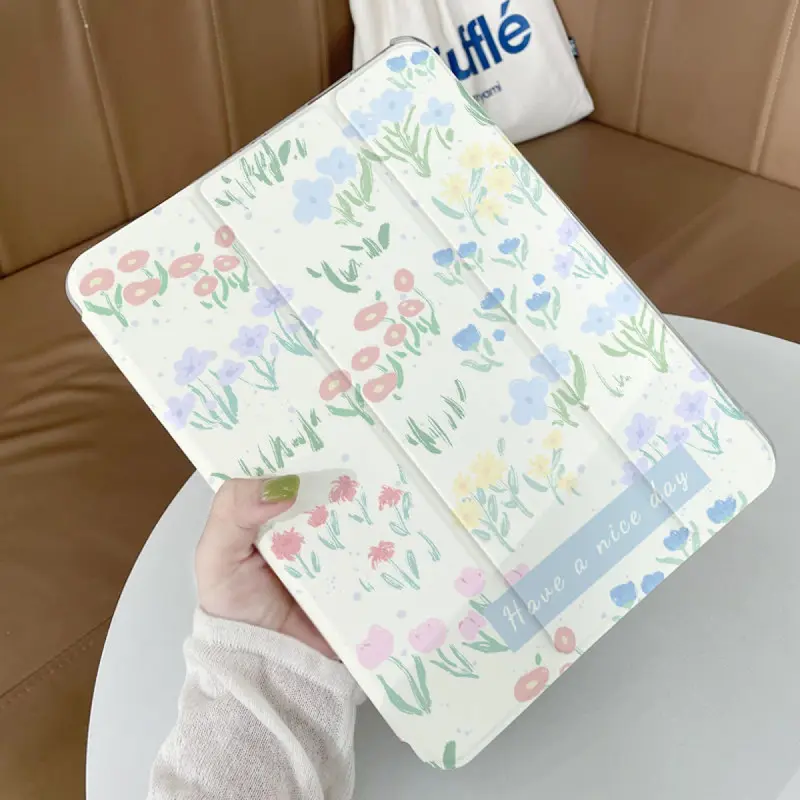 Ốp Bảo Vệ, Dành Cho Ipad9 / 2020 Và Ipadpro, Thiết Kế Hoa Mùa Xuân Và Mùa Hè, Pro11 Gấp Ba Lần, Tương Thích Với Thế Hệ 8 / 10, Bao Gồm Tất Cả, Thích Hợp Cho Air5 / 4, Có Khe Cắm Bút 4
