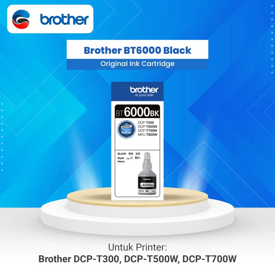 BROTHER Tinta Refill BT 6000 Black Original Tinta BT6000 Black BT 6000