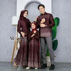 Terlaris Gamis Raya Couple Sarimbit Seris Lebaran Setelan Pasangan Dress Sarimbit Keluarga Mewah Muslim