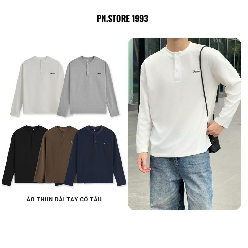 Áo Thun Dài Tay Cổ Tàu Thêu Form Regular PN.Store 1993 Chất Liệu Small Waffle…