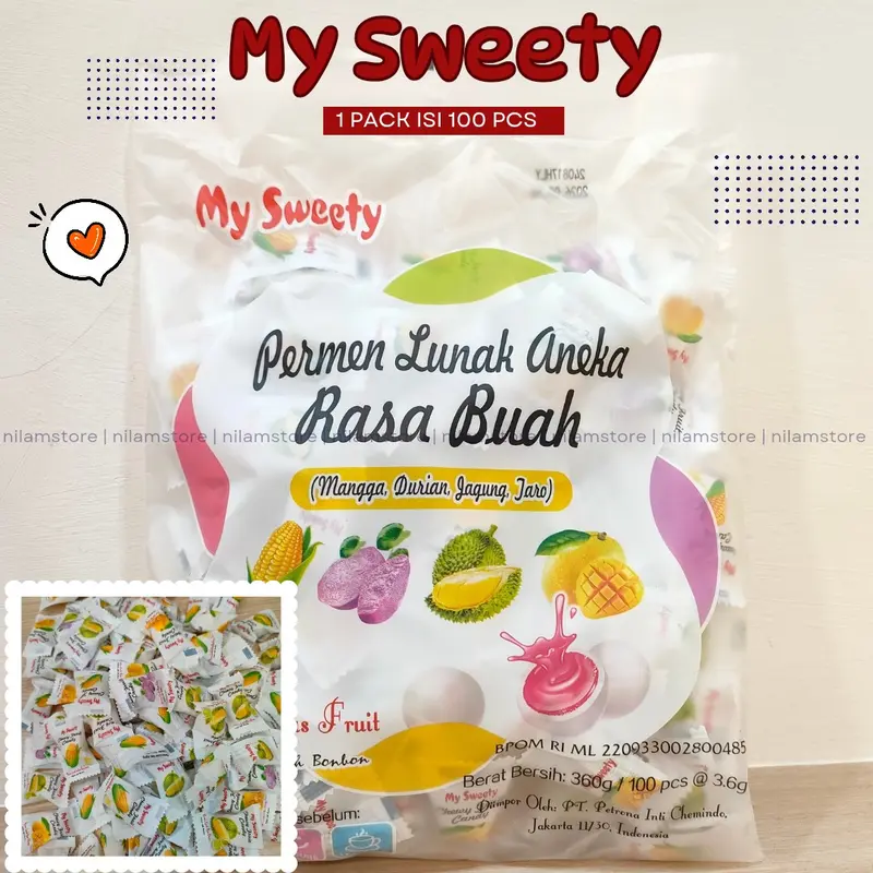Permen Lunak My Sweety isi 100 pcs 360g Manis Candy Food Makanan Camilan Susu 3