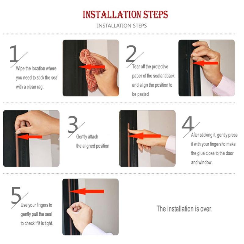 5/10m D/E/P/I Type Rubber Weather Strips Anti Collision Draught Excluder Window Door Foam Seal Strip 3
