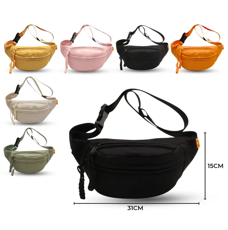 Tas Pinggang Fashion Wanita Trendy / Tas Wanita Bahan Nylon Waterproof / Tas Pinggang Wanita Kekinian Waistbag 1