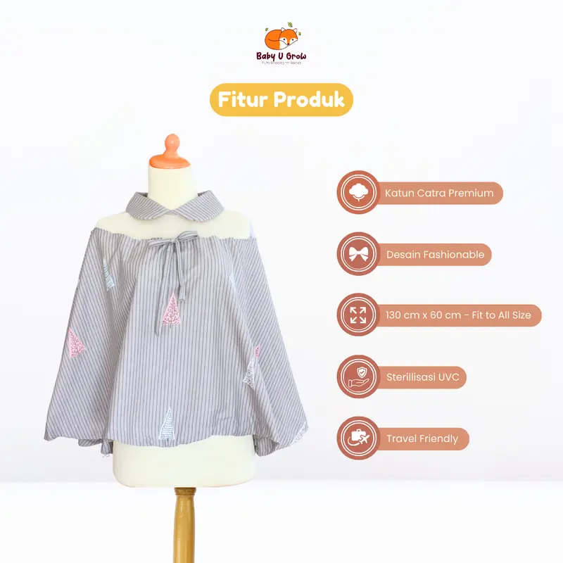 Apron Menyusui Outer Baby U Grow - Katun Catra - Lembut 1