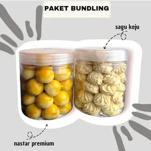 [PAKET 2 TOPLES] NASTAR PREMIUM dan SAGU KEJU kue kering premium toples tabung 600 ml