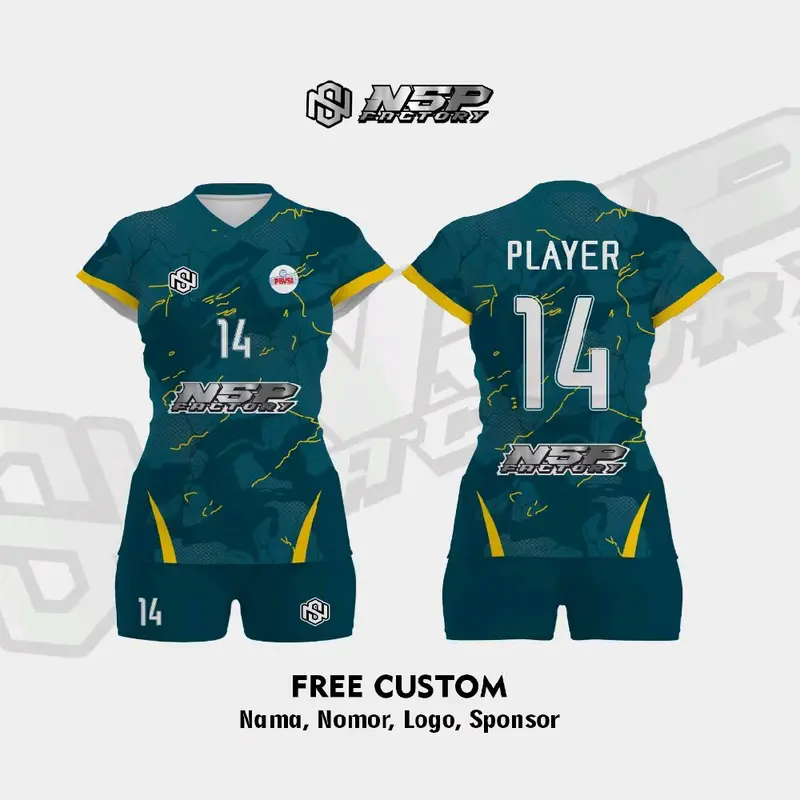 CUSTOOM JERSEY OLAHRAGA VOLI BOLA FUTSAL BASKET DLL | FREE DESAIN SUKA-SUKA | FULL PRINTING |  Sport Wanita Pria 1