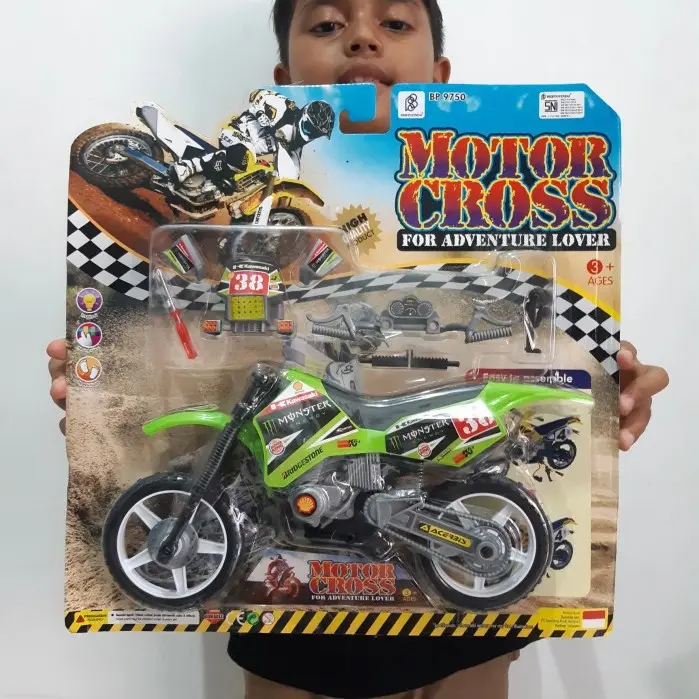 Mainan Moto Cross Rakit Besar - Miniatur Motor Trail Anak Laki Cowok 3