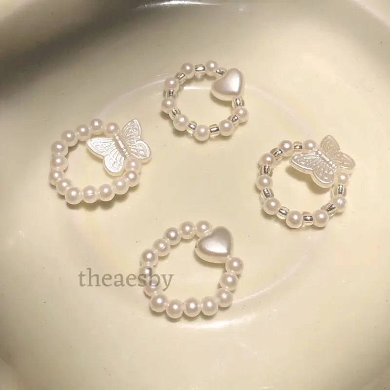 (TANPA PO) BELLA RING  CINCIN MANIK  RING BEADS  CINCIN KPOP  RING KPOP  CINCIN LOVE PEARL  CINCIN MUTIARA  CINCIN KUPU KUPU