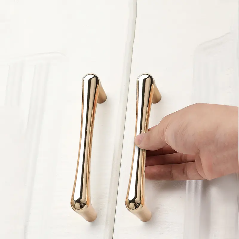 Nordic modern minimalist wardrobe, cabinet door, golden handle, light luxury drawer, kitchen furniture, hardware, door handle, zinc alloy material can be used for cabinets, shoes, cabinets, wine cabinets, bedrooms