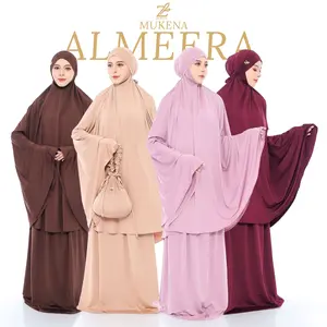 Zoefy – Mukena Almeera Spandex Balon Adem Tidak Menerawang | Mukena Jumbo Anti Kusut Travel Friendly 4 Warna