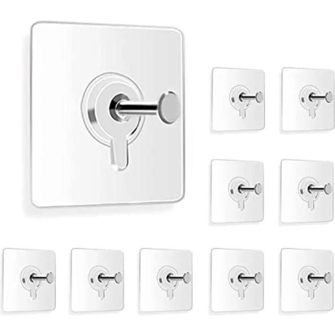 Combo 10 Cái Móc Dán Dính TườngTreo Tranh, Đồng Hồ, Khung Ảnh, Đồ Decor Chịu Lực 5-10 Kg