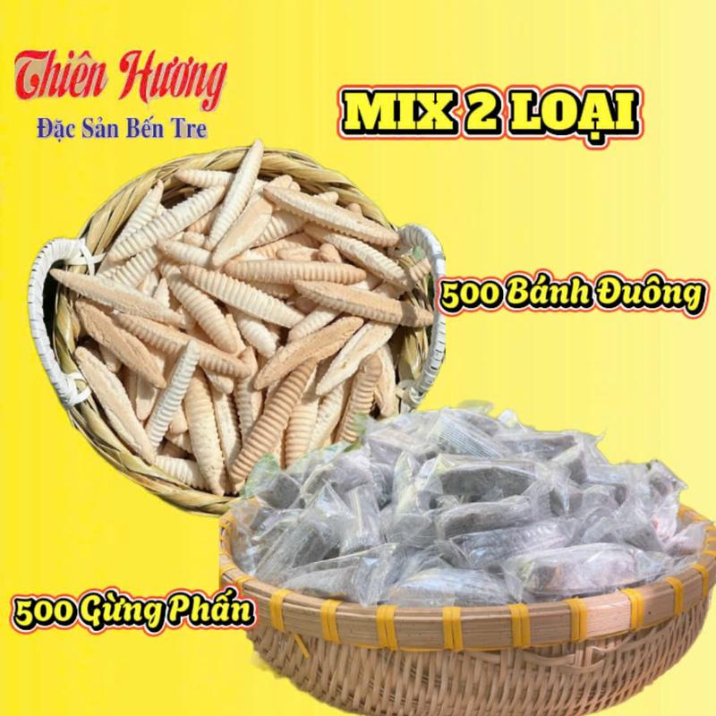 {Mã Mix} Bánh Đuông Sữa Dừa Mix Kẹo Gừng Phấn - 1Kg - Bánh Con Sùng