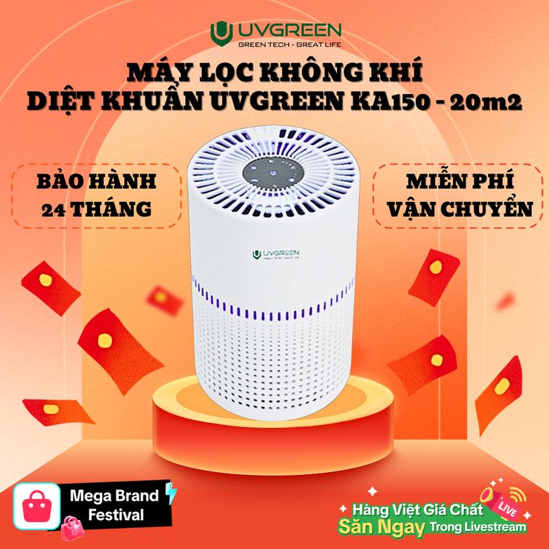 KOC Máy Lọc Không Khí Diệt Khuẩn UVGREEN KA150-S 15m2 - Công Nghệ UVC LED hiện đại Tạo Hương Tinh Dầu Làm Sạch không khí Bộ Lọc HEPA H13 Lọc Sạch Bụi Mịn Mùi Khói Lông Thú Cưng Bảo Hành 24 Tháng