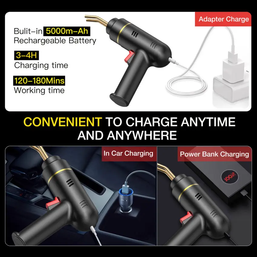 200W Cordless USB Rechargeable Plastic Welder,Plastic Welding Kit with 400PCS Hot Staples for Car Bumper Crack F ender