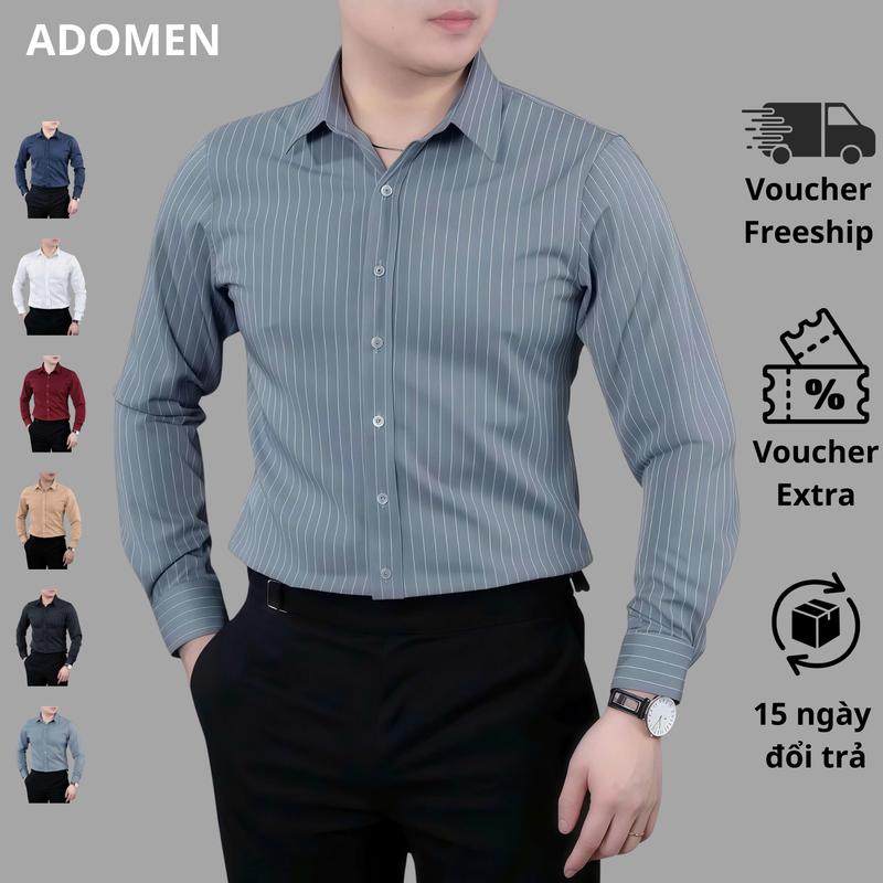 áo sơ mi tay dài nam chất liệu vải COTTON DỆT dày dặn,full size 45-80kg không…