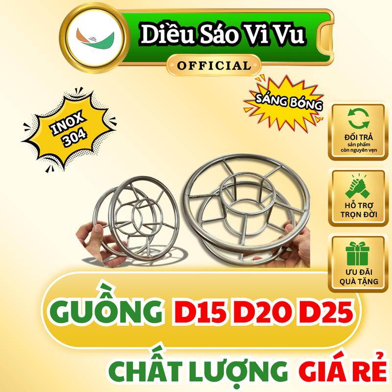 Guồng Inox D15 D20 D25 cuốn dây diều sáo