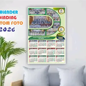 Kalender 2026 Custom Bebas Desain Bisa Untuk Ponpes Majelis Ta'lim Dan Sekolah Bahan Art Cartoon 260 Gr Ukuran 32x48 Cm Siap Pakai