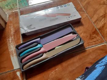Product Review of Pisau Set 6IN1 Warna Warni Kode 600 - Corrugated Kitchen Knife Kitchenware - Pisau Roti - Pisau Stainless from M**8 0