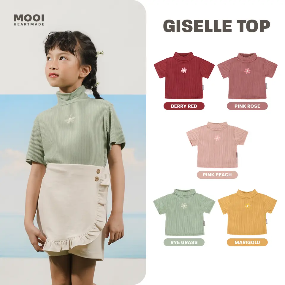 Mooi Atasan Turtleneck Anak Perempuan Giselle Top