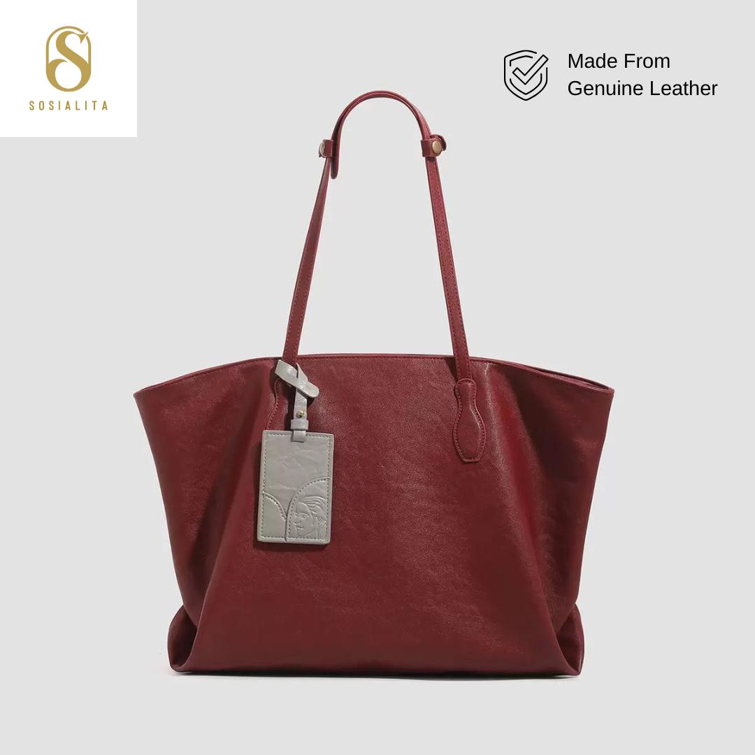 Sosialita Wina Tote Genuine Leather Bag Tas Kulit Asli Tas Wanita Tas Shoulder Bag