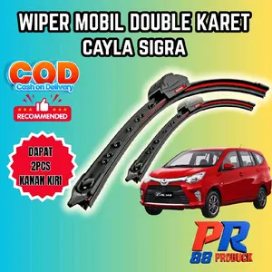 PROMO Wiper Kaca Mobil Frameless Dual Karet Double Blade Cayla sigra 1 Set 2 Pcs Kanan kiri