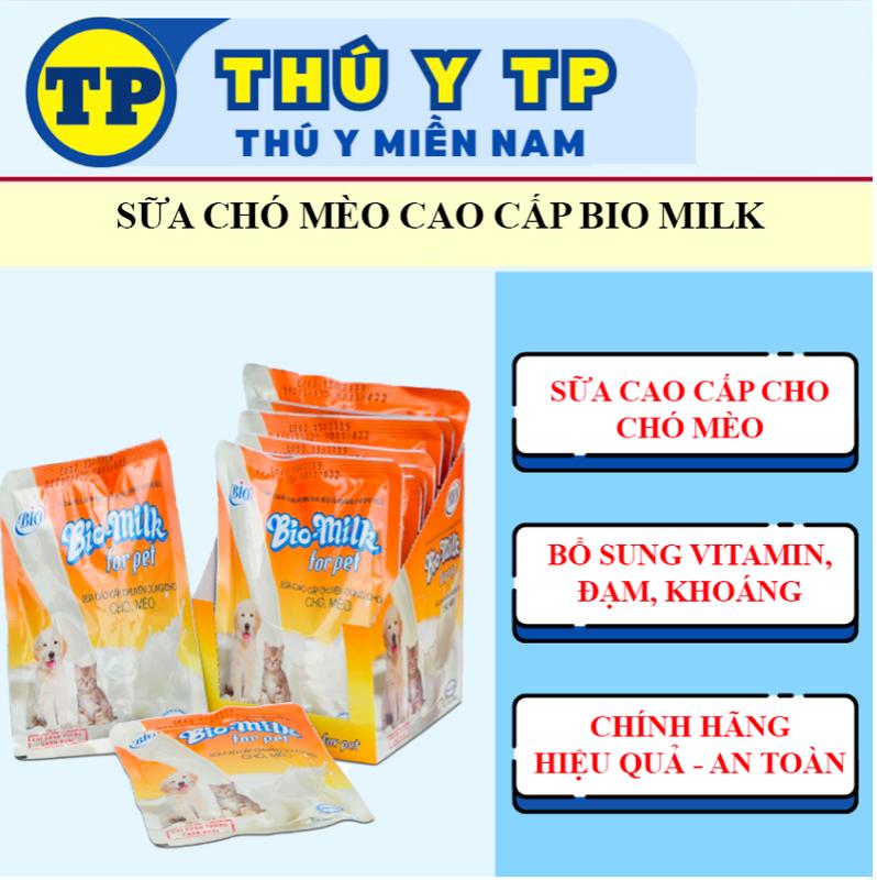 BIO MILK 100G- SỮA DINH DƯỠNG DẠNG BỘT CHO CHÓ MÈO – HỖ TRỢ PHÁT TRIỂN TOÀN DIỆN