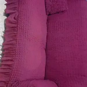 Set Penutup Sofa Berpinggiran - Tahan Lama dan Dapat Dicuci Cocok untuk Sofa 1/2/3/4 Kursi Penggunaan di Ruang Tamu Penutup Sofa Elastis dan Lembut Sarung