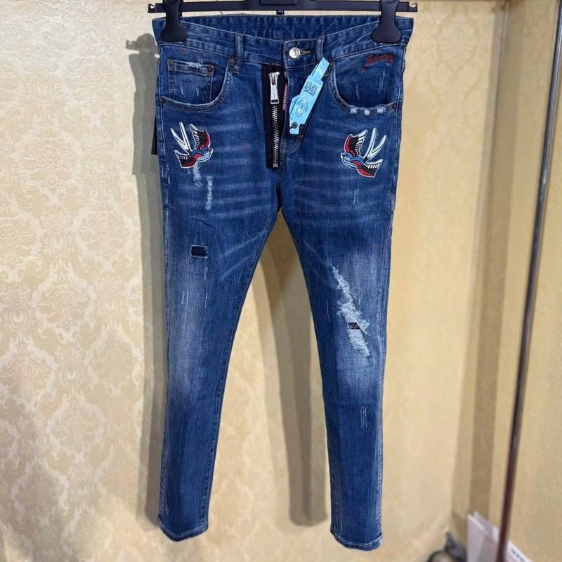 Quần jean nam DS, Q xanh nhạt thêu chim én hàng Quảng Châu