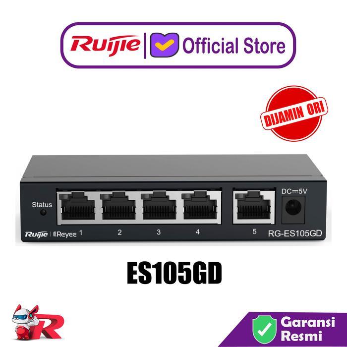 Gambar Ruijie RG-ES105GD, 5-port 10/100/1000Mbps Unmanaged Switch dari Ruijie Reyee Indonesia Official Store Kota Administrasi Jakarta Utara Tokopedia