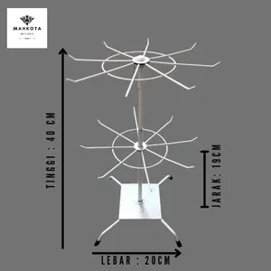 Rak Display putar Matahari 2 susun gantungan aksesoris display