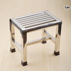 1 taburete cuadrado de acero inoxidable duradero — impermeable, antideslizante, diseño engrosado para baños y uso en interiores y exteriores