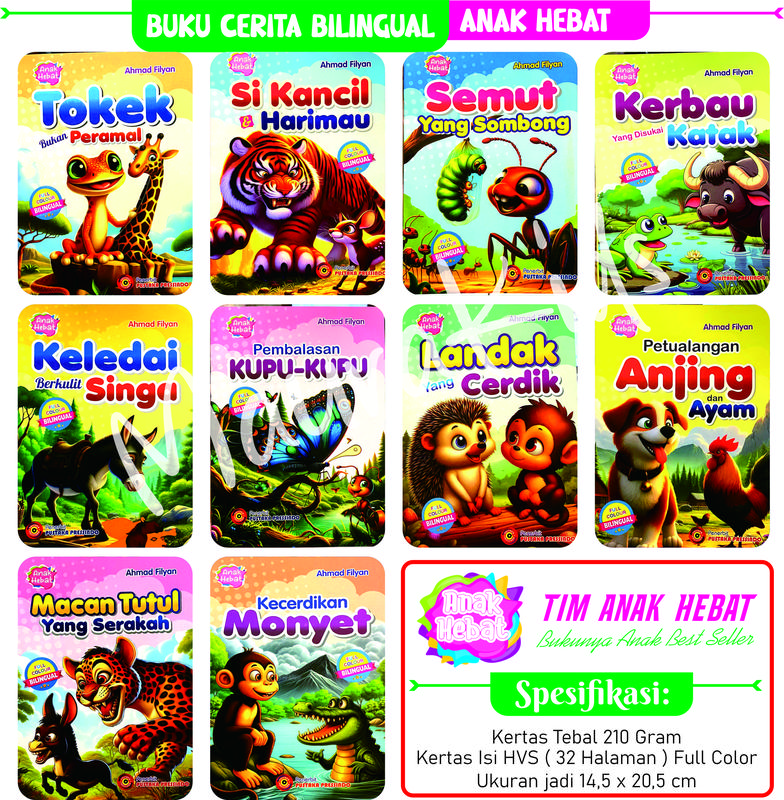 TAH FABEL CERITA BILINGUAL FC - ( 6 JUDUL RANDOM ) Bercerita Fabel Books 2