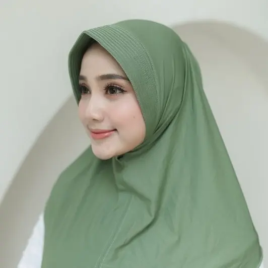 At - Tasmal Daily Hijab Bergo Hamidah Size L Matt Jersey Kerudung Instan Muslim Instan 5