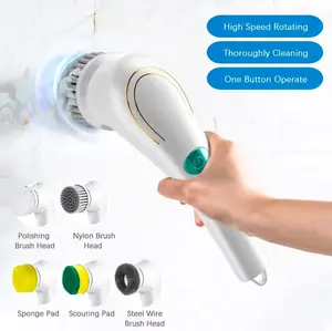 Sikat Elektrik 5in1 Handheld Sikat Kamar Mandi Rotasi 360 derajat waterproof Tahan Air Ipx7 Wastafel Dapur lantai multifungsi