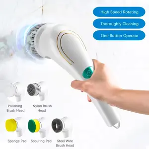 Sikat Elektrik 5in1 Handheld Sikat Kamar Mandi Rotasi 360 derajat waterproof Tahan Air Ipx7 Wastafel Dapur lantai multifungsi