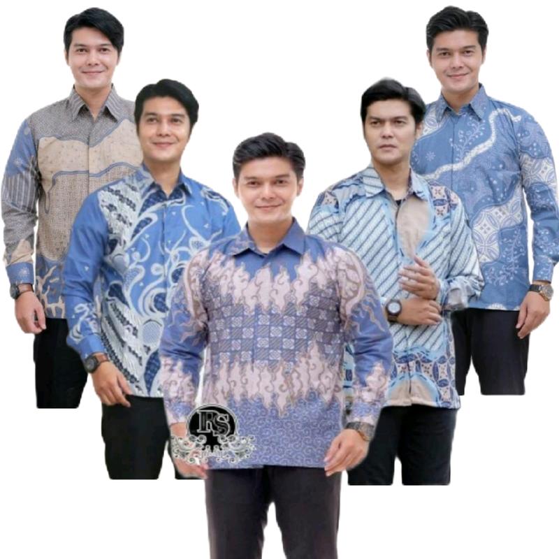 ATASAN BATIK PRIA. KEMEJA BATIK WARNA BIRU/BLUES 0