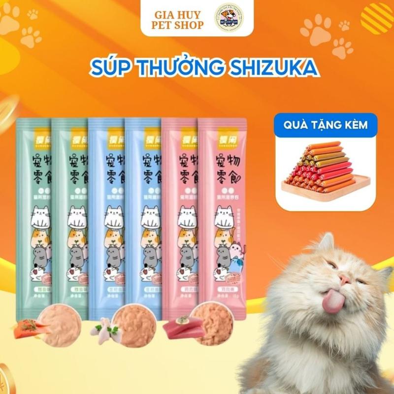 Combo 200 súp thưởng shizuka 15g cho mèo dinh dưỡng phù hợp mọi lứa tuổi siêu ngon
