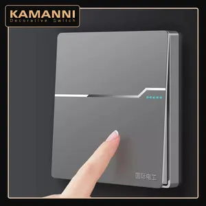 [Ready·Kurir lokal] Kamanni 2026 Soket Sakelar Lampu Sakelar Dinding Abu-abu 1/2/3/4gang 1 Arah/2 Arah Listrik Saklar Lampu Peralatan