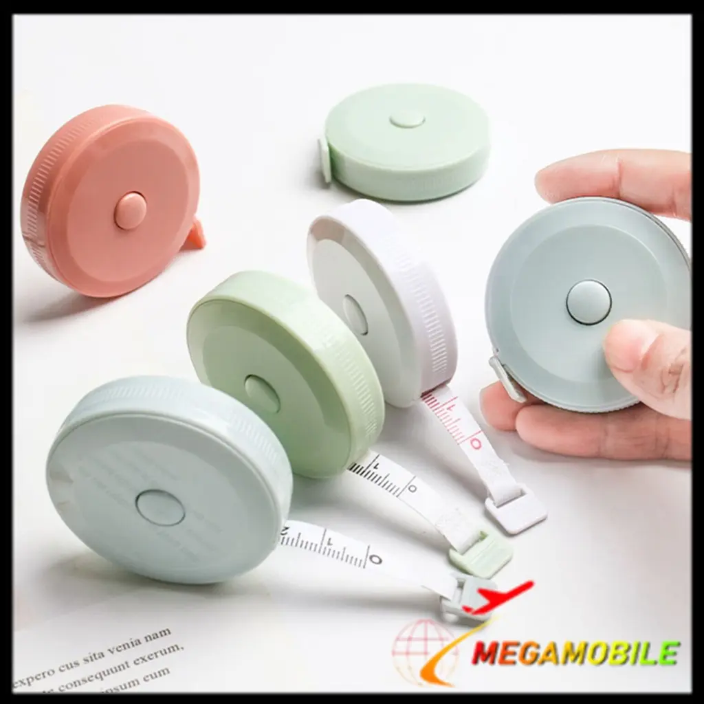 MM - Meteran Mini Gulung 150Cm Pengukur Lingkar Perut Baju Jahit Measure Tapes High Quality 1.5M Warna Pastel Alat Ukur Kain Tukang